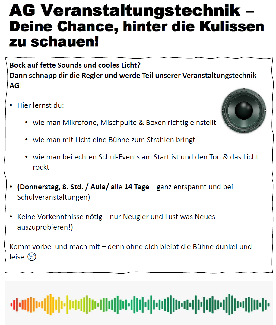 AG Veranstaltungstechnik Flyer